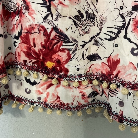 Soft Surroundings Womens Sz Small Floral Print Boho Blouse 3/4 Sleeve - Picture 5 of 10